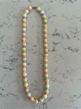 Vintage Pastel Multicolor Beaded Necklace